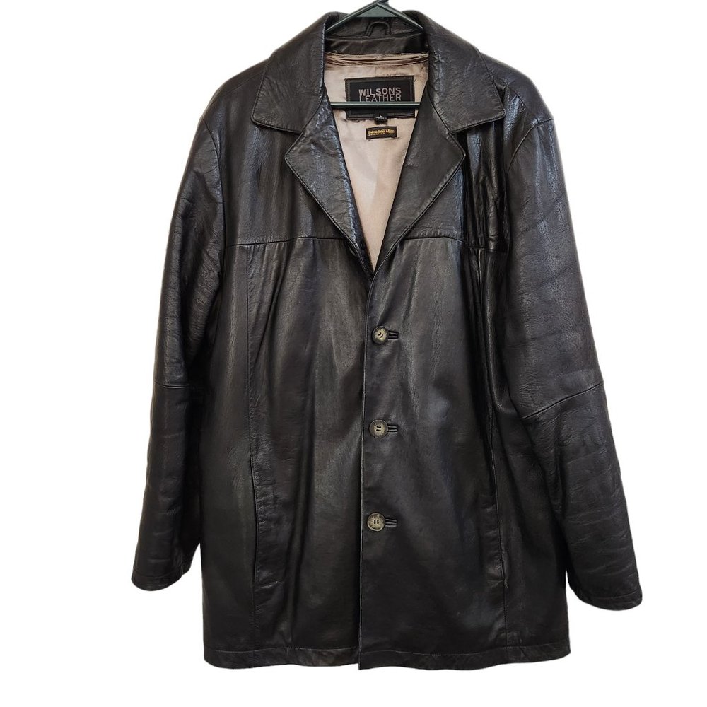 Wilsons Leather Mens Pelle Studio Thinsulate Black Jacket Removable Vest Large